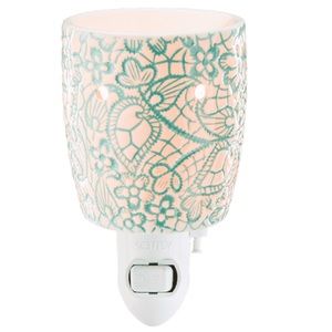 Scentsy plug in warmer. Blue lace. Brand new in box.